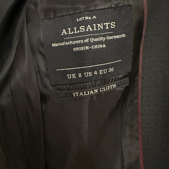 Allsaints Black blazer. Size 4. - Picture 10 of 12